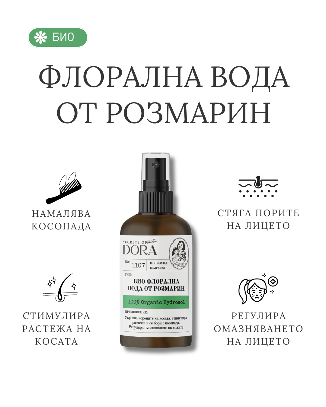 БИО Флорална вода от Розмарин